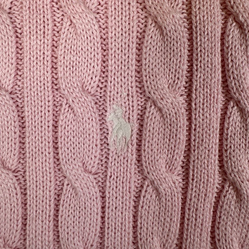 NWT Polo Ralph Lauren Girls Pink Cable Knit Polo Dress Size L 12-14 NWT 3139003